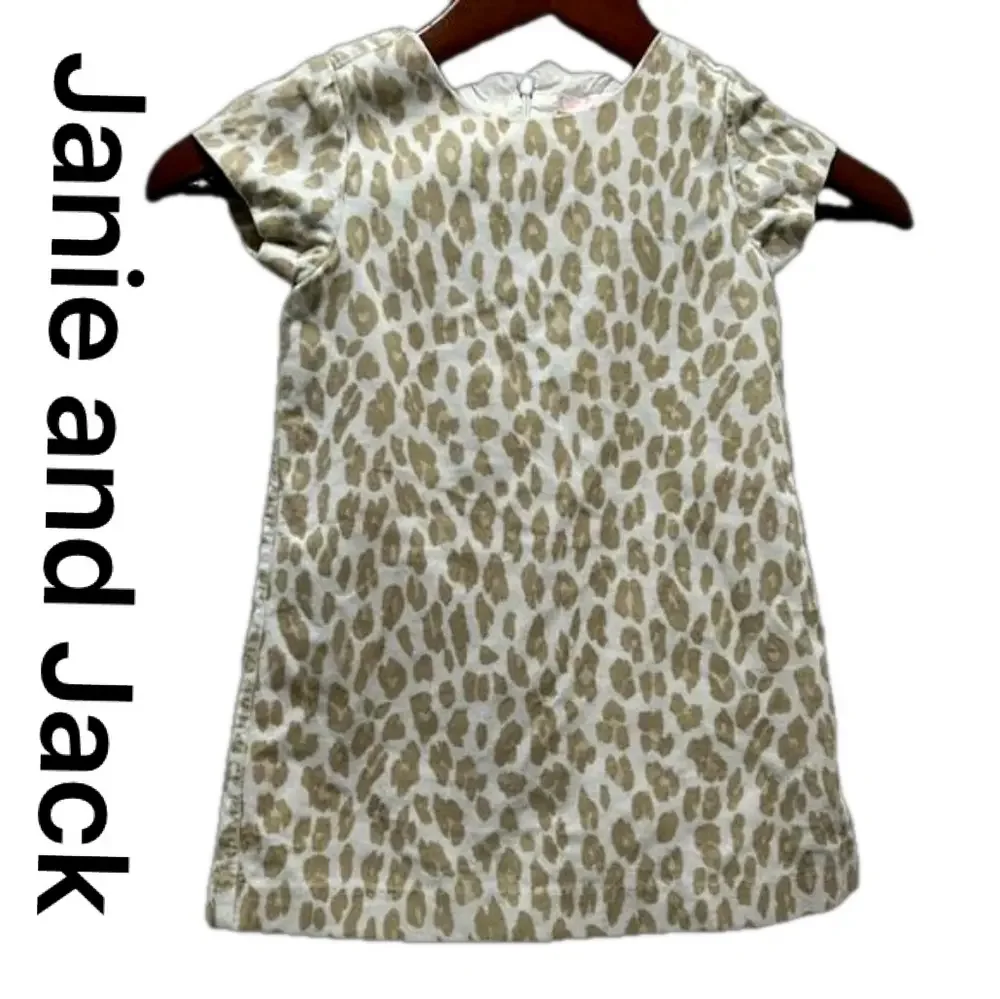 🍂Janie and jack  leopard print girls dress size 2T GUC